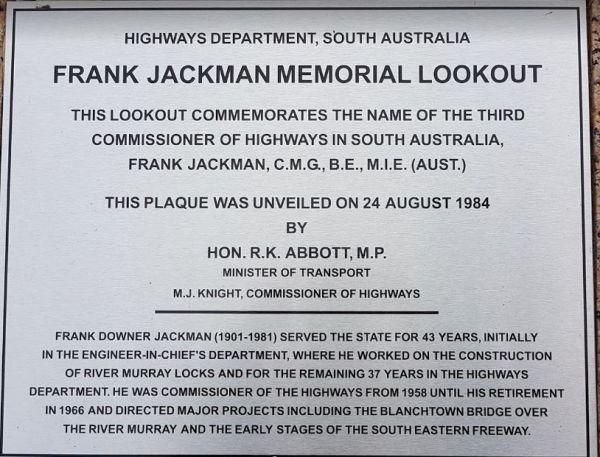 Frank Jackman Memorial Lookout Permanently Closed