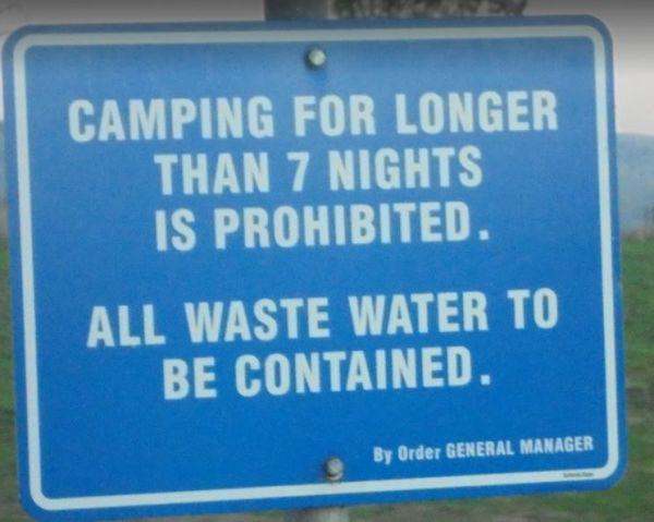 Bethune Park Camping Area 7 Day Limit